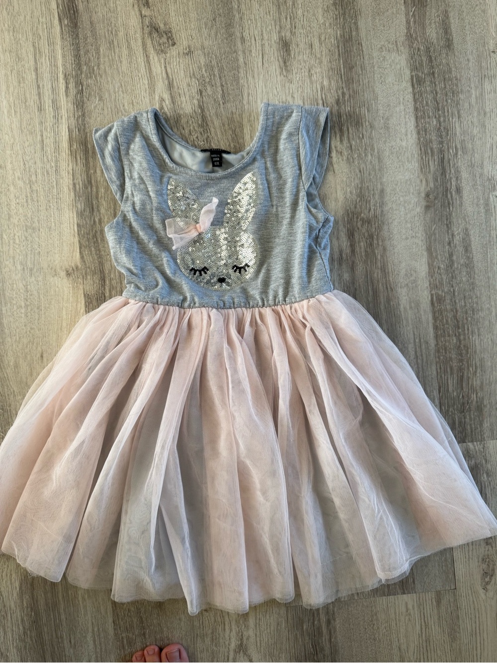 Zunie Grey Top with Light Pink Tulle Skirt Girls Dress